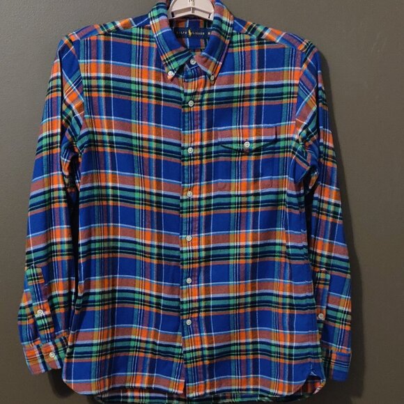 Ralph Lauren Cotton Plaid Flannel Button Down Shirt Men's MEDIUM - Picture 5 of 6
